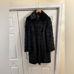 Wilson’s Leather black rabbit fur coat, size medium